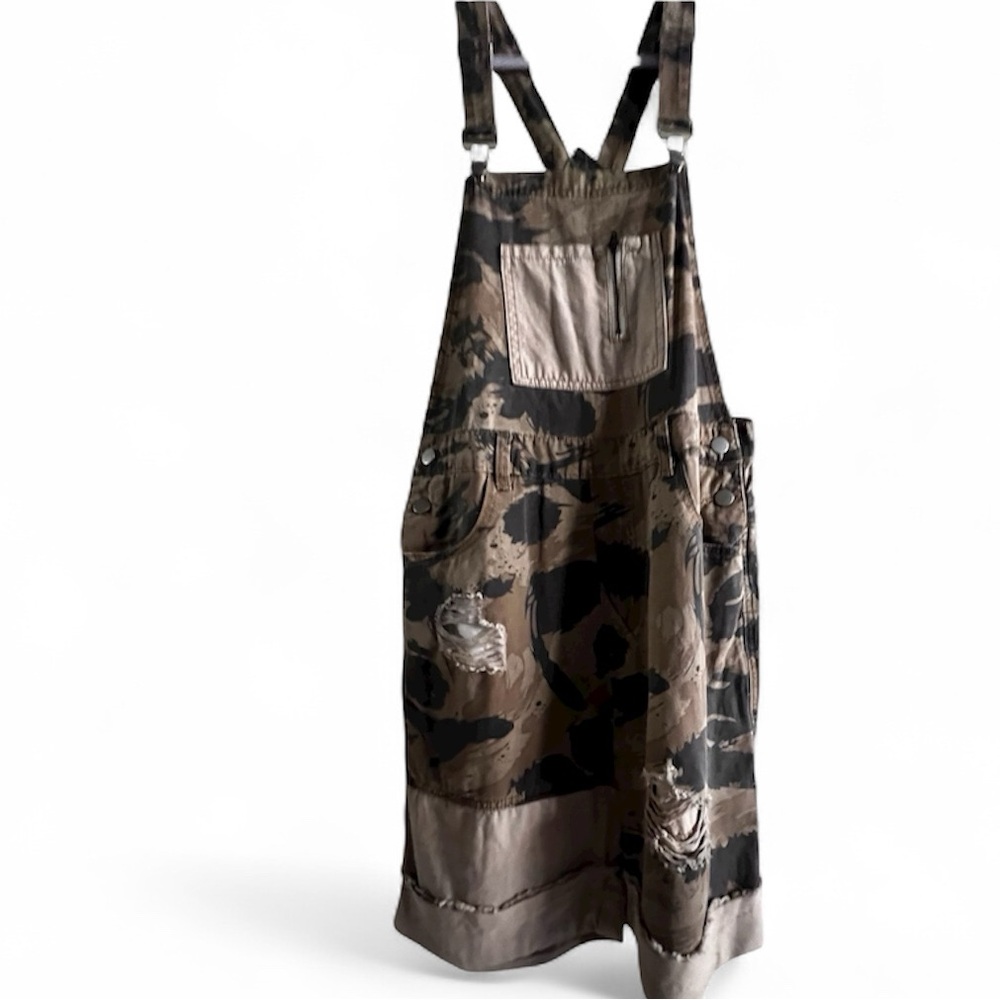POL Camouflage Print Woven Short Overalls Small NWOT - Picture 7 of 8